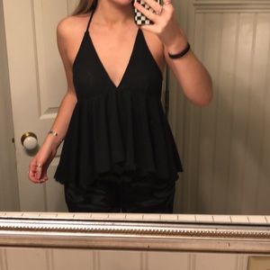 Urban Outfitters V neck black tank top